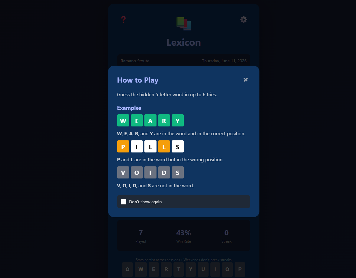 Lexicon Vocabulary Learning Game